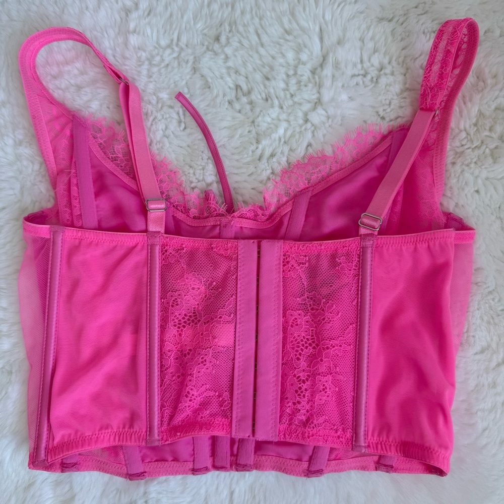 Victoria’s Secret Pink Lace Corset Top NWT S-DD/DDD Bustier Dream Angels - Picture 3 of 8